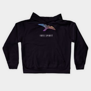 Free Spirit Colourful Peregrine Falcon Bird Graphic Kids Hoodie